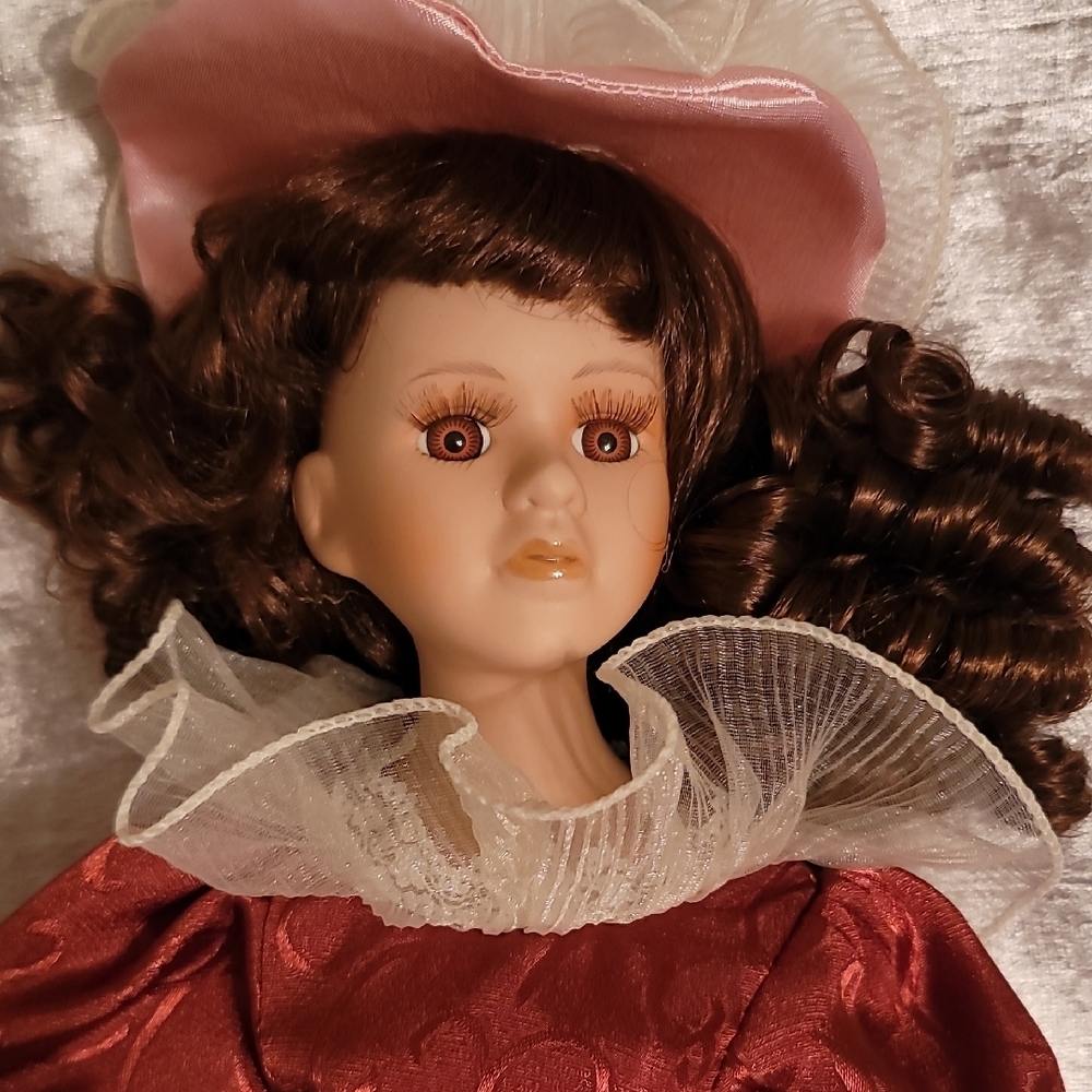 NWT Ashley Belle Charming Doll with Red Dress and Pink Hat